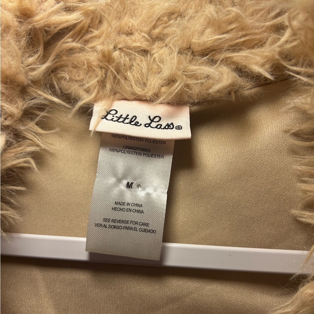 Little Lass Faux Fur Coat, NWT, size medium - Picture 5 of 8